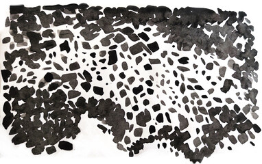 Obraz premium Abstract texture blot dots pattern black and white hand drawn clip art design background gothic ink stains dots spot sketch illustration monochrome grayscale flat graphic leopard print texture