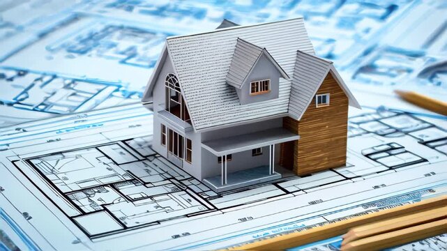 Design and construction of a house on the drawing.