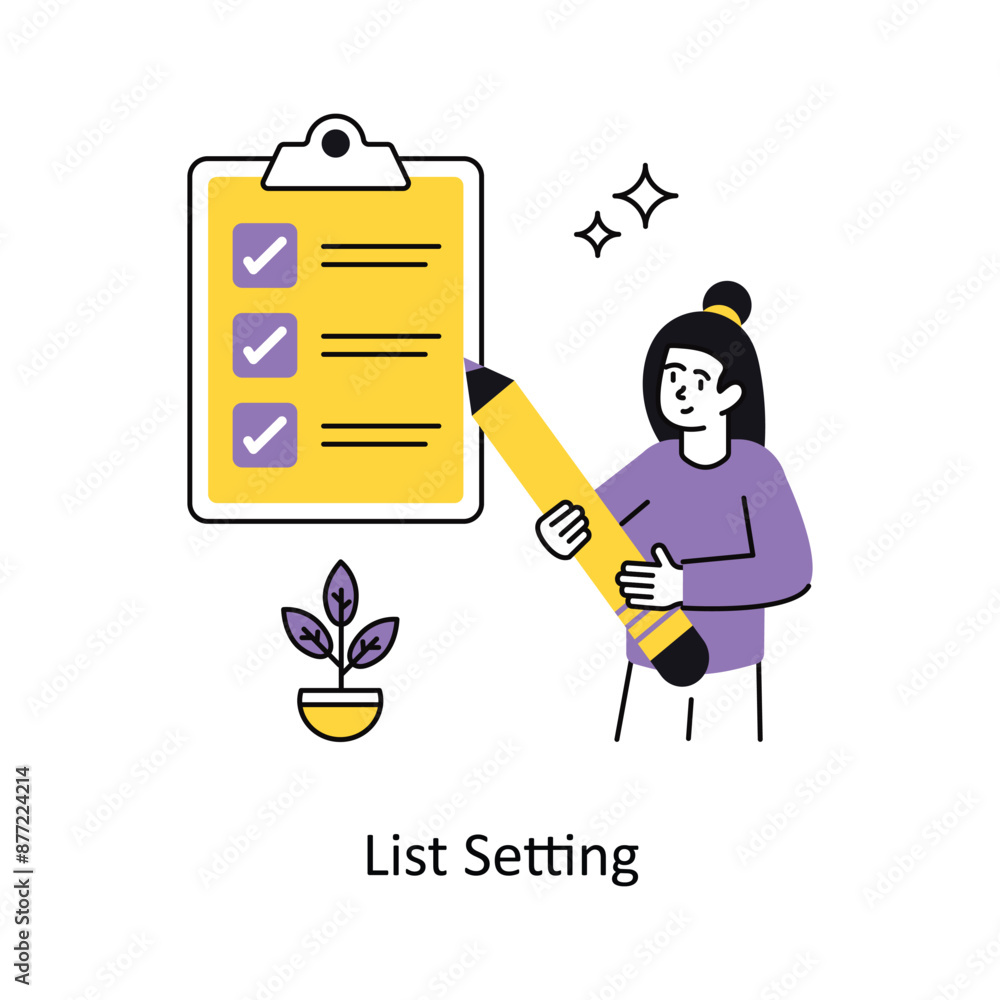 Poster list setting vector flat design illustration. symbol on white background eps 10 file