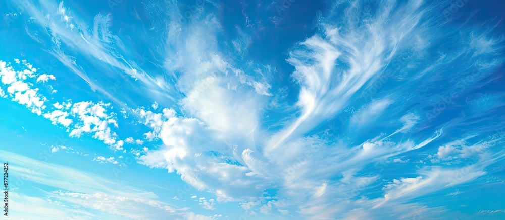 Aufkleber background of a clear blue sky with white clouds suitable for copy space image