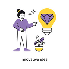 Innovative idea  vector Flat Design illustration. Symbol on White background EPS 10 File