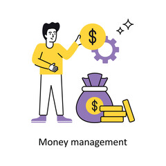 Money management vector Flat Design illustration. Symbol on White background EPS 10 File