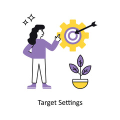 Target Settings vector Flat Design illustration. Symbol on White background EPS 10 File