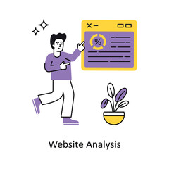 Website Analysis vector Flat Design illustration. Symbol on White background EPS 10 File