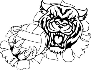 Tiger Volleyball Volley Ball Animal Sports Mascot