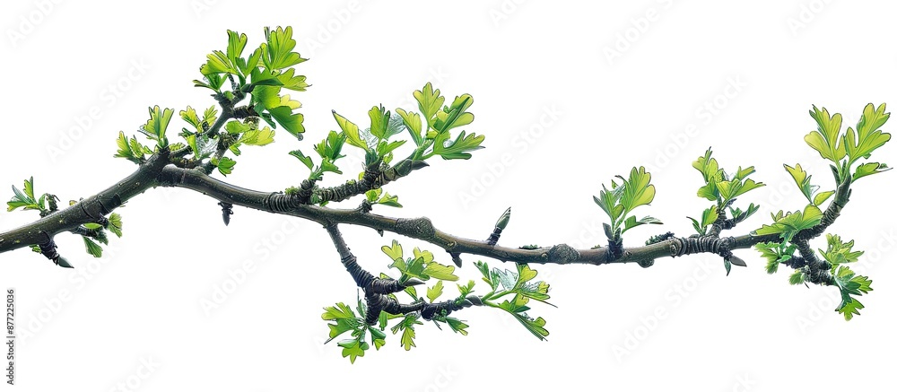 Poster A lovely oak branch in spring with leaves ideal for showcasing text or images with copy space image included