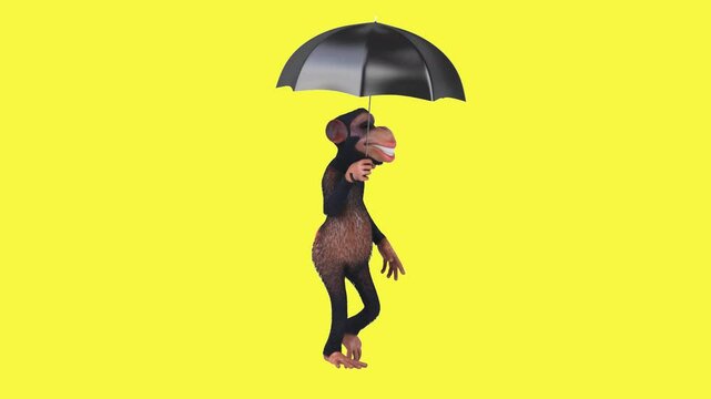 Fun 3D cartoon money animation with an umbrella (with alpha channel included)