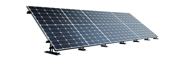 Solar panel isolated on transparent background. Ecological source of save energy. Concept of alternative energy technologies