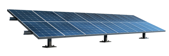 Solar panel isolated on transparent background. Ecological source of save energy. Concept of alternative energy technologies