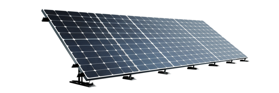 Solar panel isolated on transparent background. Ecological source of save energy. Concept of alternative energy technologies