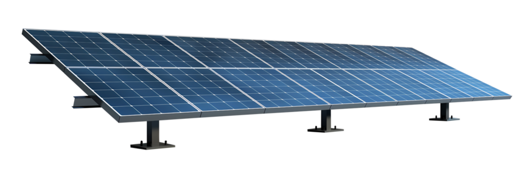 Solar panel isolated on transparent background. Ecological source of save energy. Concept of alternative energy technologies