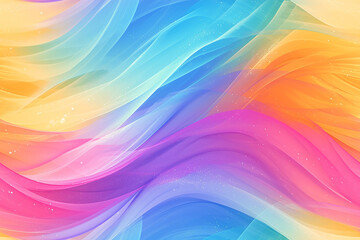 Obraz premium A vibrant seamless pattern of flowing colorful waves in shades of pink, purple, blue, and yellow.