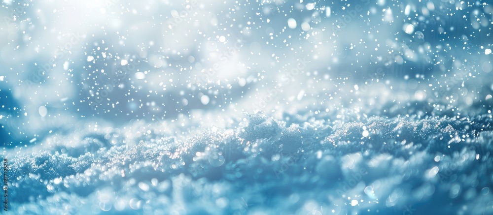 Poster Winter themed background texture with snowy pattern design on a photo with copy space image