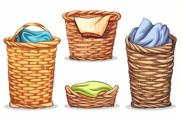 Obraz premium A collection of assorted wicker baskets, each with unique shapes and designs, perfect for various uses and decorative purposes.