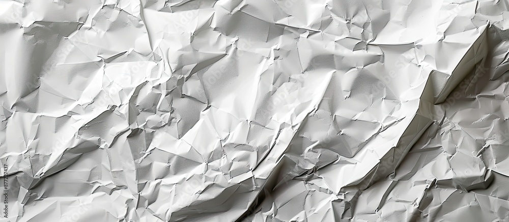 Poster texture of crumpled white paper with copy space image