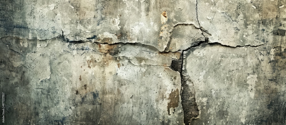 Aufkleber textured background of a grungy concrete cement wall with a crack providing some copy space image