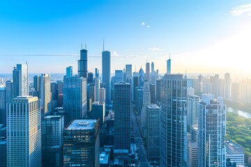 Obraz premium Chicago Skyline Panorama