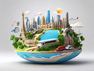 Naklejka premium 3d icon for traveling and vacation