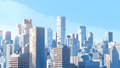 Naklejka premium Cityscape with Skyscrapers