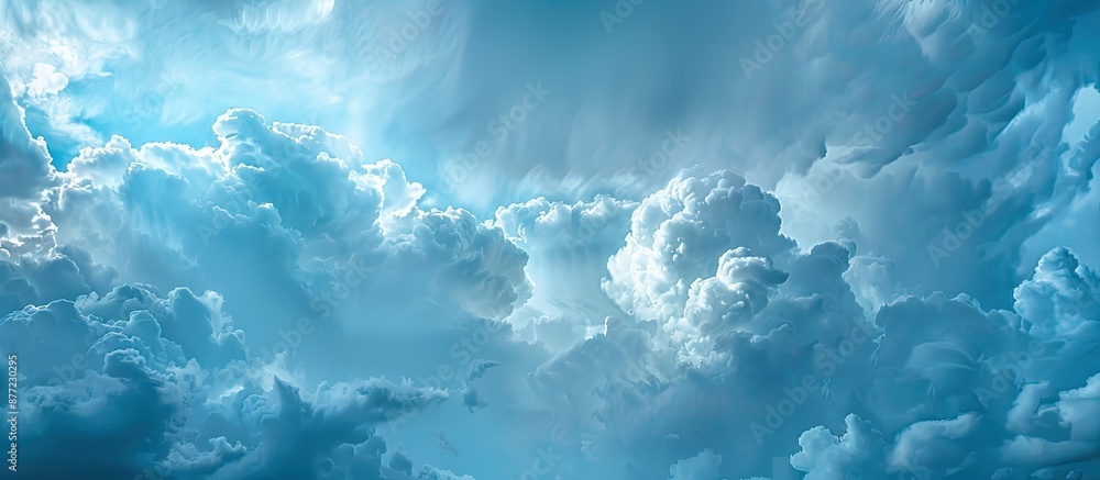 Aufkleber storm clouds creating a dramatic backdrop in a blue sky with copy space image