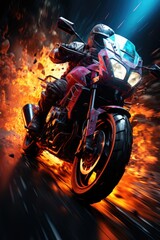 Expressionist Motorcycle Bold brushstrokes and intense colors transform the mach, generative IA