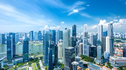 Obraz premium Singapore Skyline Aerial View