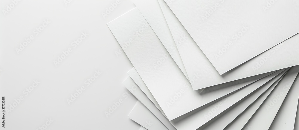 Aufkleber paper sheets on white background with copy space image