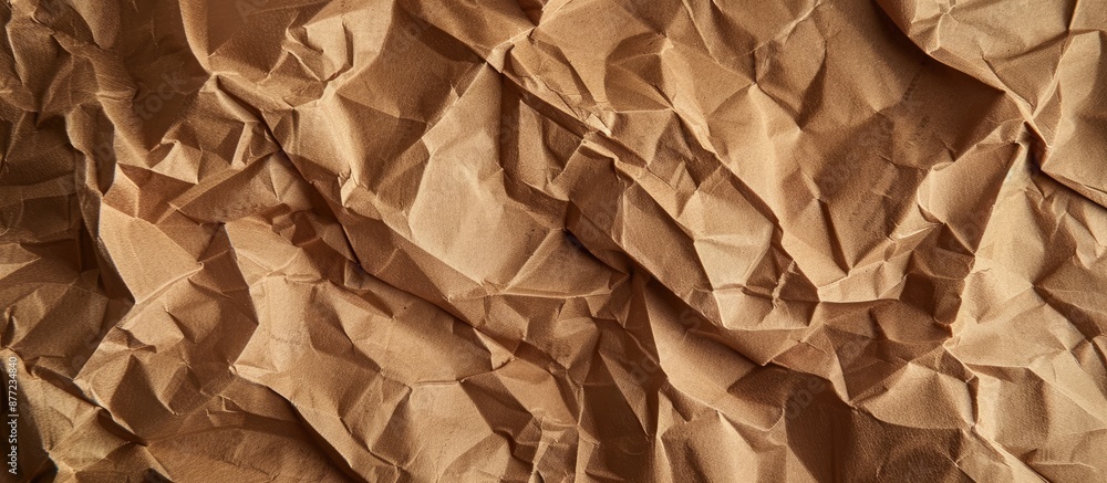 Poster Texture of recycled brown paper with abstract creases and folds ideal as a background for a copy space image