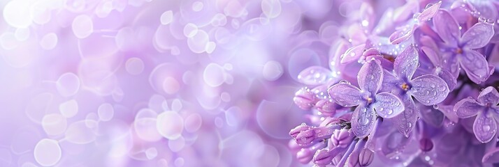 Fototapeta premium Lilac Blossoms with Dew Drops