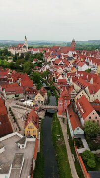 Majestic Vertical Drone Footage Over Donauw&ouml;rth