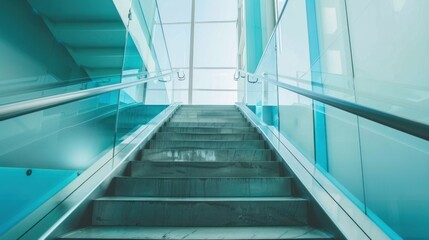 Fototapeta premium Modern stairway made form metal and glass.