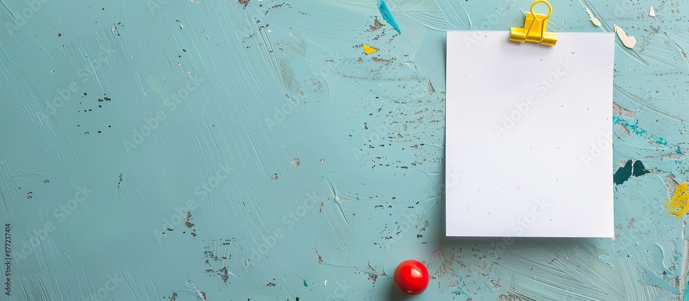 Poster White sticky note pinned on a backdrop with copy space image