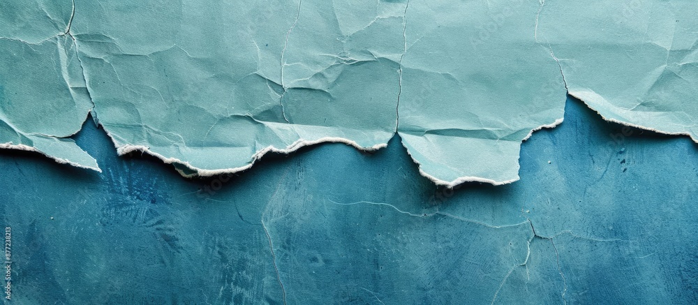 Poster vintage blue torn paper texture background with ample copy space image