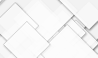 Gray and white geometric shape seamless tech technology abstract subtle background vector illustration. Digital futuristic technology concept cover, poster, banner. White grey background.