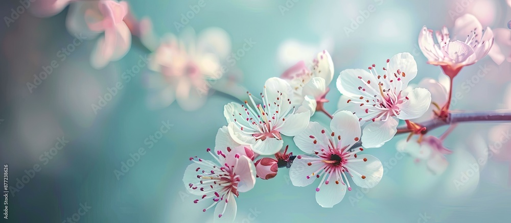 Aufkleber elegant branch with delicate flowers perfect for a copy space image