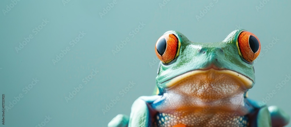 Aufkleber Frog gazing with blank space for text in the picture. with copy space image. Place for adding text or design