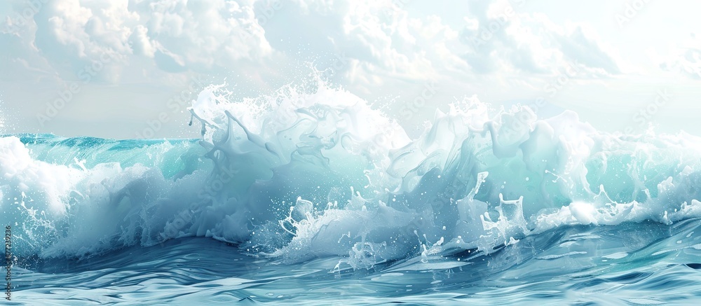 Poster wave on the water with copy space image