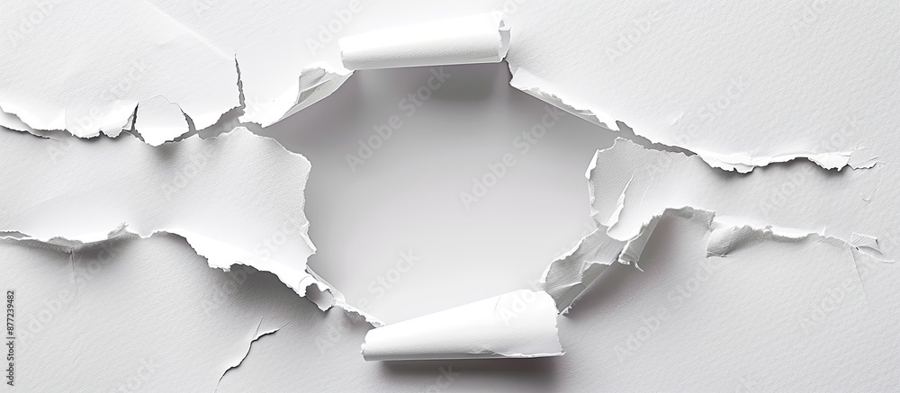 Poster Isolated white background with paper hole ideal for copy space image