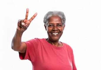Fototapeta premium Senior african american woman wearing casual clothes