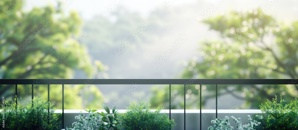 Aufkleber blur nature background with balcony and terrace as copy space image