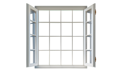 White open window isolated on transparent background.	
