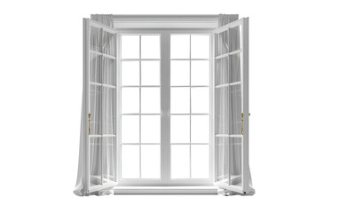 White open window isolated on transparent background.	

