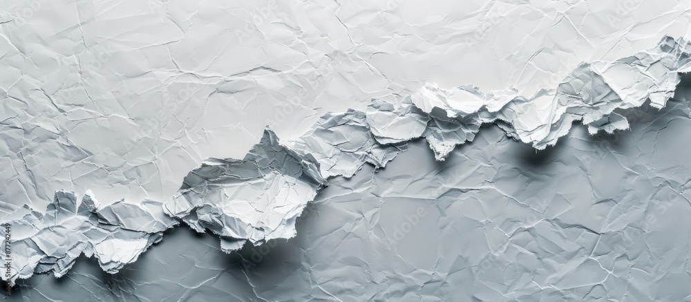 Poster collection of torn white paper on a gray background with copy space image