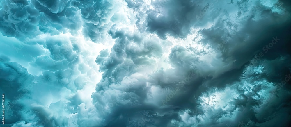 Poster Stormy clouds adorn a magnificent sky in a natural setting ideal as a copy space image
