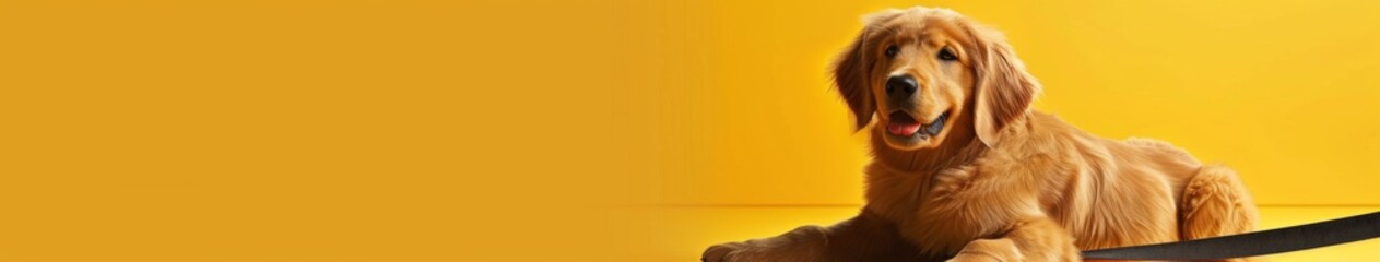 Fototapeta premium Detailed 3D Model of a Golden Retriever for Party Greeting Card: AI-Generated Concept from Chatbot Interface. Perfect for Product Visualization, E-commerce, and Creative Digital Design. High-Definitio