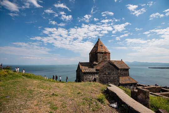 Sevanavank monastery on the North-West coast of lake Sevan, Gegharkunik province, Armenia.