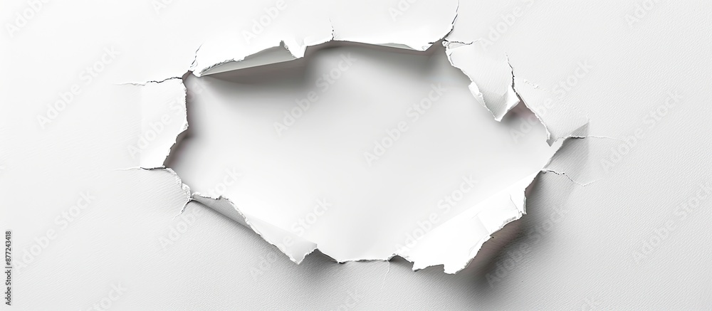 Poster isolated white background with paper hole ideal for copy space image