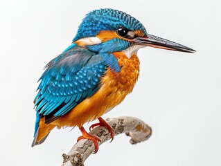 a Kingfisher perched on a small branch 