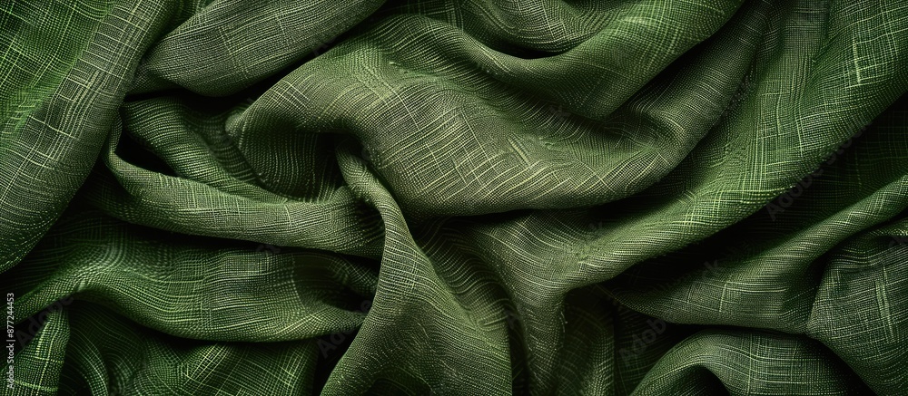 Poster background featuring a textured green fabric with copy space image