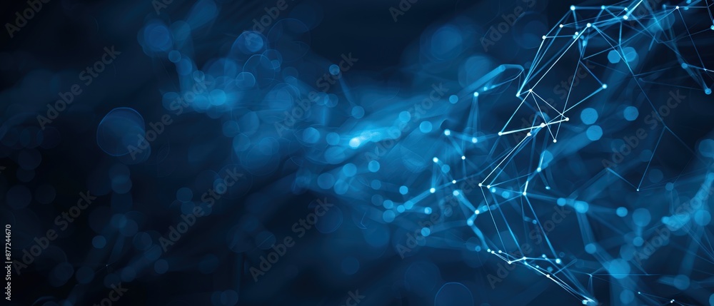 Poster abstract digital network with bokeh